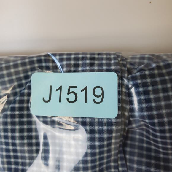 Theory Shirt Mens Large Zack PS Button Front Long Sleeve Checked Plaid Navy Blue - Picture 9 of 9